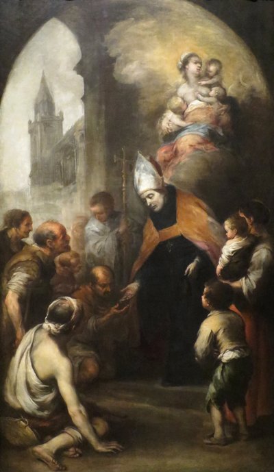 San Tommaso di Villanova che dà elemosina ai poveri da Bartolomé Esteban Murillo